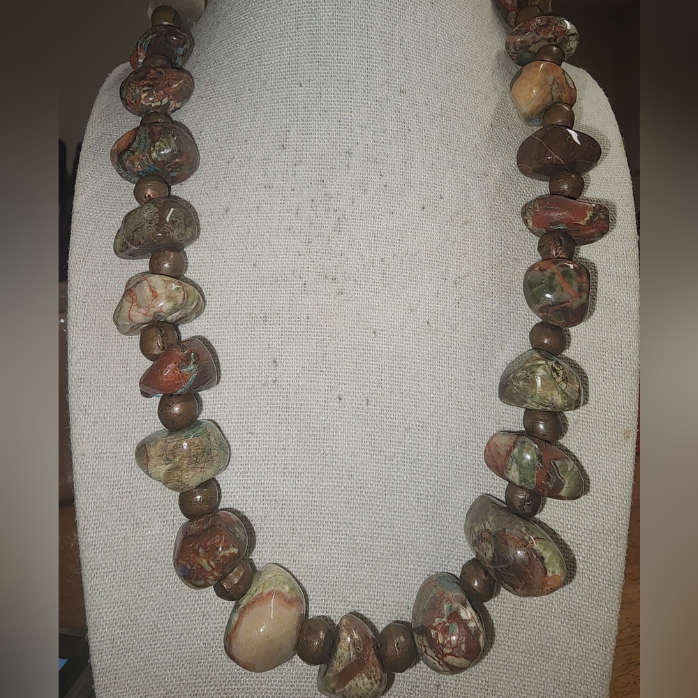 Artisan  Jasper Natural Stone Beaded Necklace